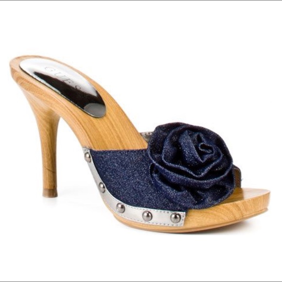 guess denim heels